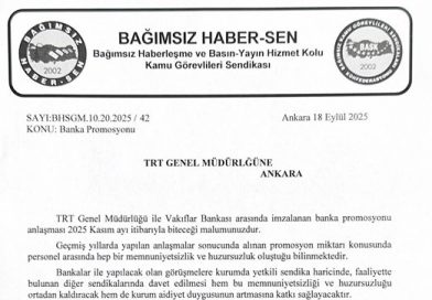 TRT Promosyon Görüşmelerine Katılma Talebimizi İlettik.